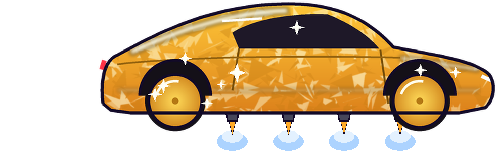 Gold Cybercab hovering